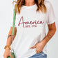 Full Size Letter Graphic Round Neck Short Sleeve T-Shirt