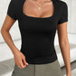Square Neck Short Sleeve T-Shirt