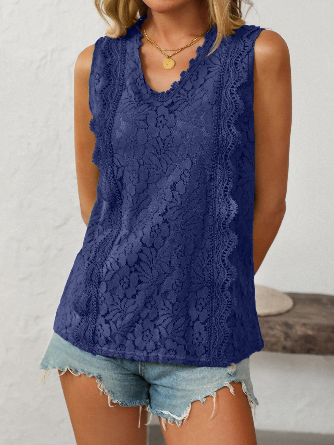 Mandy Lace V-Neck Tank