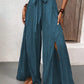 Tied Slit Wide Leg Pants