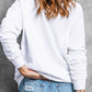 Valentine's Day White Checkered Heart Long Sleeve Sweatshirt
