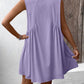 Ivy Lane Ruched V-Neck Sleeveless Mini Dress