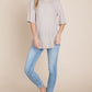 BOMBOM Round Neck Waffle Knit T-Shirt