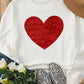 Valentine’s Day Heart White Round Neck Long Sleeve Sweatshirt