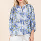 Mittoshop Flower Print Batwing Sleeve Button Down Blouse