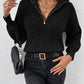 Honey Half Zip Dropped Shoulder Sweater