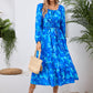 Full Size Printed Long Sleeve Midi Dress