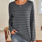 Striped Round Neck Long Sleeve T-Shirt