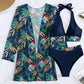 Sandn'Sun Printed Halter Neck Three-Piece Swim Set