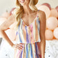 BiBi Striped V-Neck Sleeveless Romper - Brand BiBi