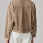 Pocketed Collared Neck Denim Jacket