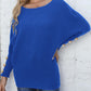 Full Size Boat Neck Long Sleeve Sweater