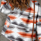 Printed Snap Down Hooded Jacket