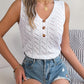 Openwork V-Neck Knit Vest