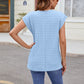 Textured Round Neck Cap Sleeve T-Shirt
