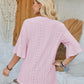 Eyelet Notched Half Sleeve T-Shirt
