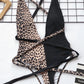 Tied Leopard Plunge One-Piece Swimwear