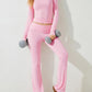 Round Neck Long Sleeve Top and Pants Set