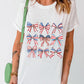 Bow Graphic Round Neck Short Sleeve T-Shirt