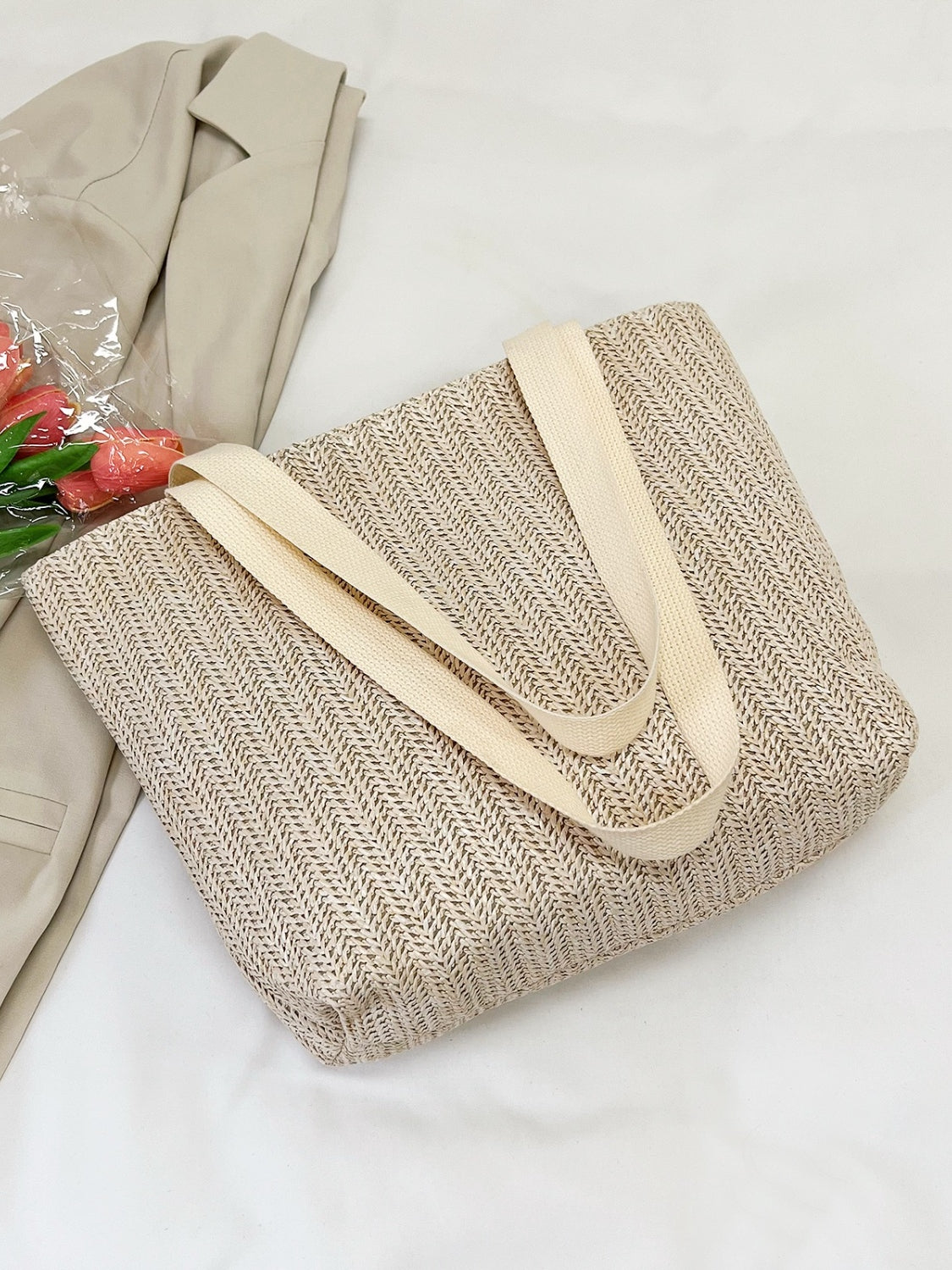 Sage & Lynnia Straw Woven Tote Bag