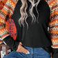 Printed Round Neck Raglan Sleeve Blouse