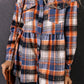 Plaid Collared Neck Long Sleeve Shirt