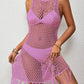 Tassel Hem Hollow Out Sleeveless Cover Up