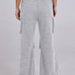 Elastic Waist Wide Leg Pants with Pockets