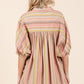 Mittoshop Striped Bubble Sleeve Button Down Shirt