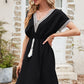 Tassel V-Neck Short Sleeve Dress