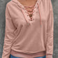 Lace Up Long Sleeve Hoodie