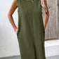 Pocketed Round Neck Sleeveless Mini Dress