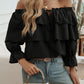 Off-Shoulder Flounce Sleeve Blouse