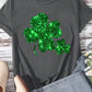 Lucky Clover Round Neck Short Sleeve T-Shirt