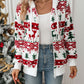 Drawstring Christmas Element Zip Up Hooded Jacket