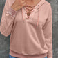 Lace Up Long Sleeve Hoodie