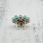 Artificial Turquoise Alloy Flower Ring