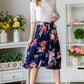 Reborn J Floral Wrap Ruffled Navy Blue Skirt