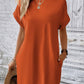 Full Size Round Neck Short Sleeve Mini Dress