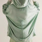 Exposed Seam Open Front Batwing Sleeve Hooded Cardigan