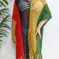 Fringe Color Block Scoop Neck Cover Up