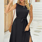 FULL SIZE Tied Round Neck Sleeveless Dress