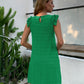 Ruffled Round Neck Sleeveless Mini Dress
