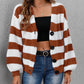 Striped Button Up Long Sleeve Sweater