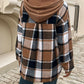 Devine Drawstring Plaid Long Sleeve Hoodie