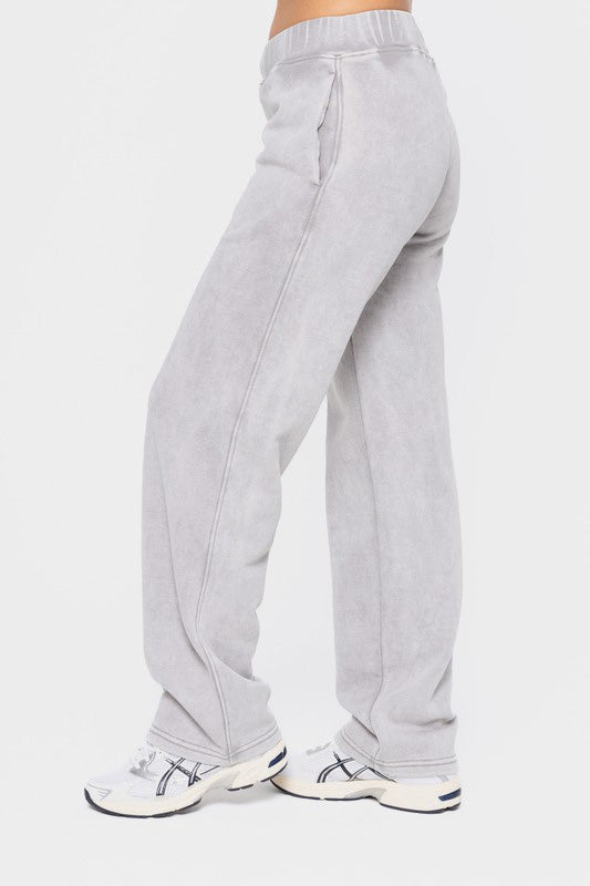Mono B Elastic Waist Fleece Pants with Pockets *