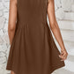 Full Size Plunge Wide Strap Mini Tank Dress