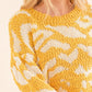 And The Why Full Size Textured Pattern Contrast Sweater