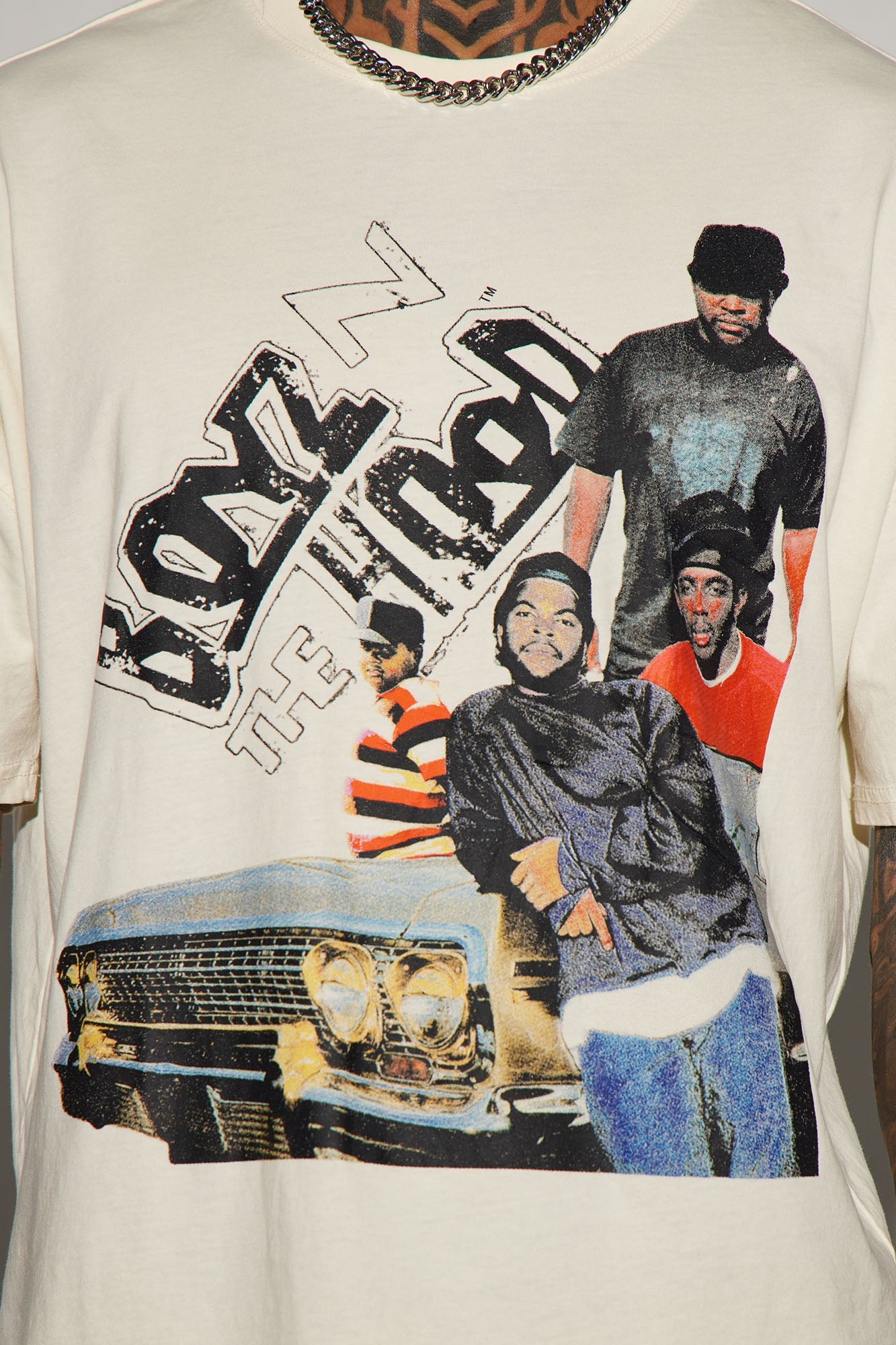 Boyz N The Hood Lowrider Oversized Short Sleeve Tee - Off White