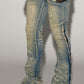 Zip All The Way Stacked Skinny Flare Jeans - Medium Wash